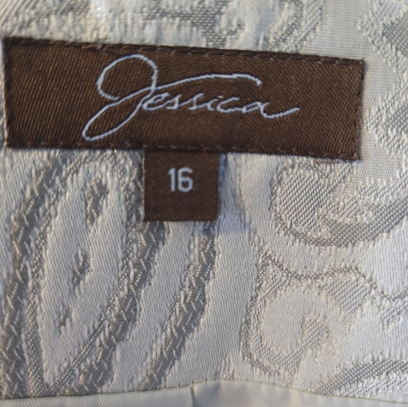 Vintage Jessica Paisley Brocade Coat Jacket Women’s Size 16 Longline Silver Gray - Picture 8 of 10